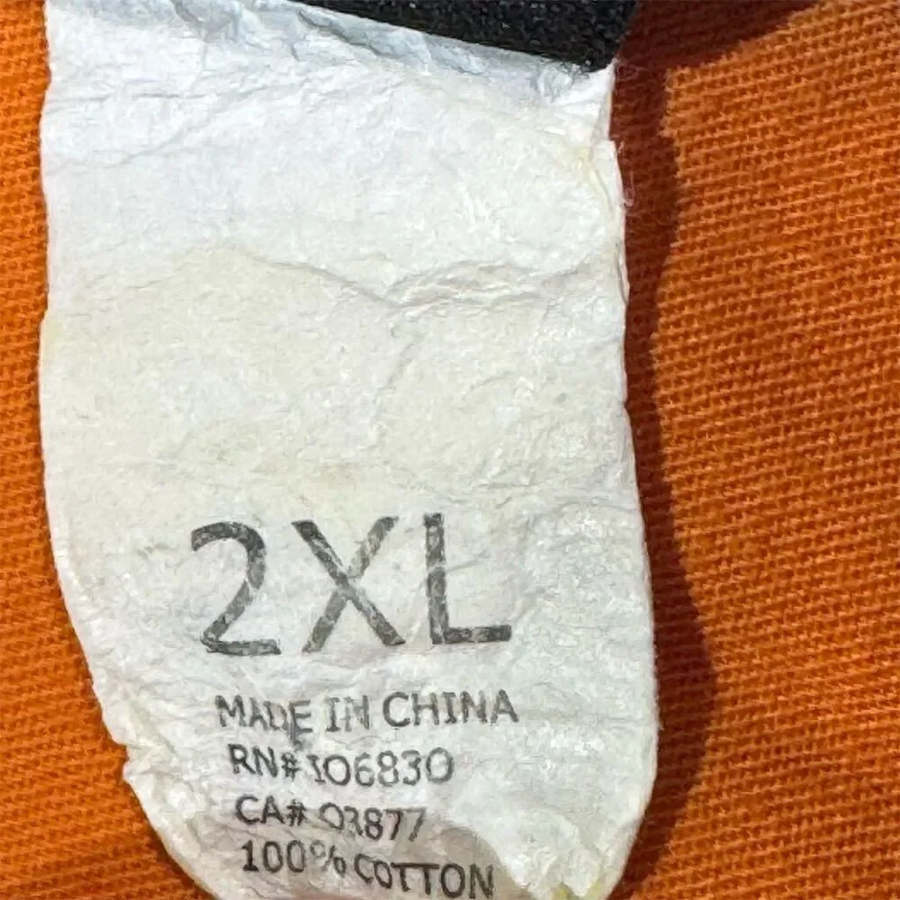 Vintage Rocawear 2XL Orange Utility Shirt Logo Back Y2K‎ Streetwear Hip Hop - Picture 8 of 8